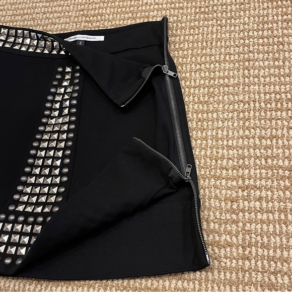Diane Von Furstenberg Valens Studded Knit Skirt 2 - Picture 5 of 7